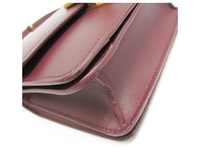 Céline Petit sac à bandoulière en cuir pour femme Celine Classic Box Bordeaux - vue 6