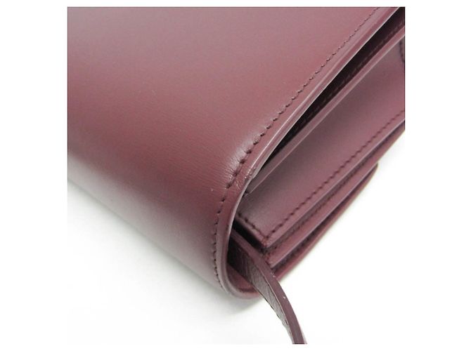 Céline Petit sac à bandoulière en cuir pour femme Celine Classic Box Bordeaux - vue 8