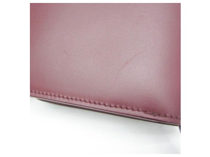 Céline Petit sac à bandoulière en cuir pour femme Celine Classic Box Bordeaux - vue 9