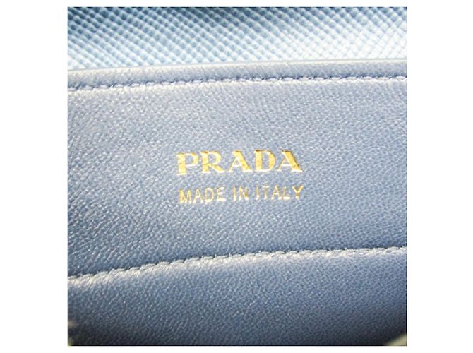 Prada Saffiano Double Bag Medium BN2775 Blau Beige - Ansicht 14