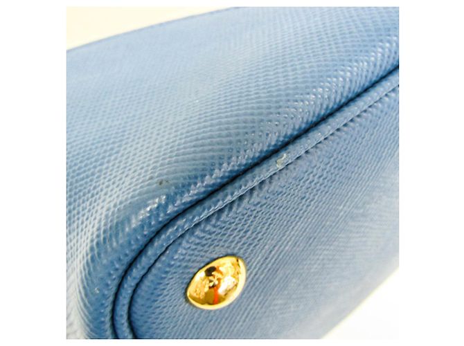 Prada Saffiano Double Bag Medium BN2775 Blau Beige - Ansicht 4