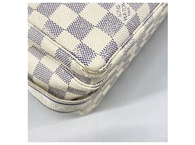 Borsa a tracolla Louis Vuitton Damier Azur Naviglio Bianco - vista 6