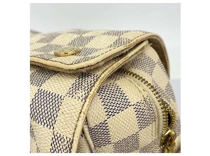 Borsa a tracolla Louis Vuitton Damier Azur Naviglio Bianco - vista 7