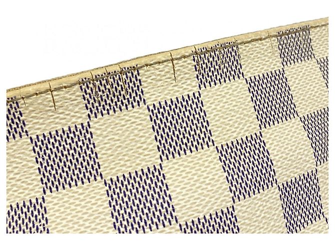 Borsa a tracolla Louis Vuitton Damier Azur Naviglio Bianco - vista 8