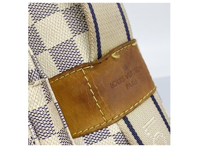 Borsa a tracolla Louis Vuitton Damier Azur Naviglio Bianco - vista 9
