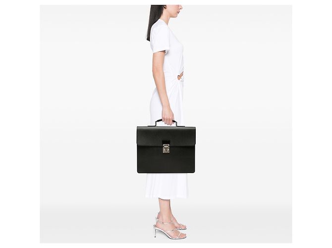 Valigetta Louis Vuitton Black Taiga Moskova Nero - vista 6