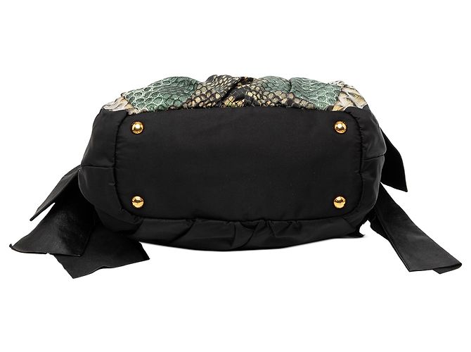 Sac à main Prada Black Tessuto Python Print Bow Noir - vue 3