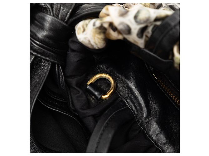 Sac à main Prada Black Tessuto Python Print Bow Noir - vue 6