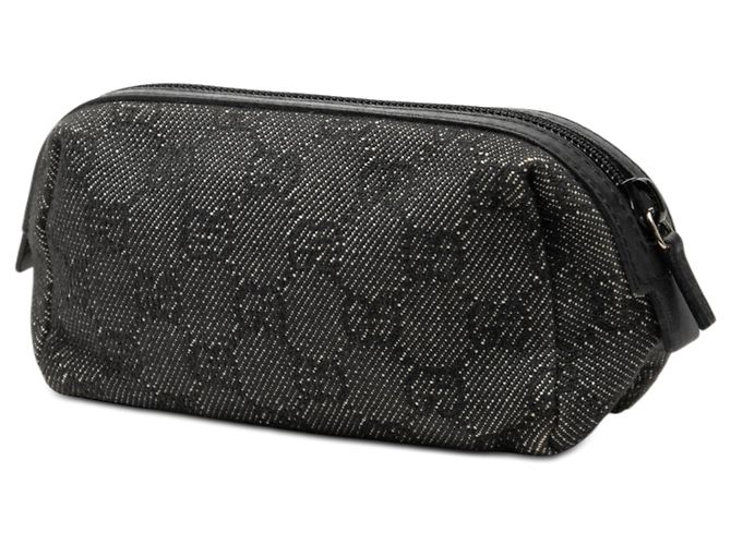 Gucci Kosmetiktasche aus grauem GG-Denim Braun Anthrazitgrau - Ansicht 2
