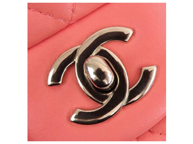 Chanel Mini Square Classic Lambskin Single Flap Rosa - vista 7