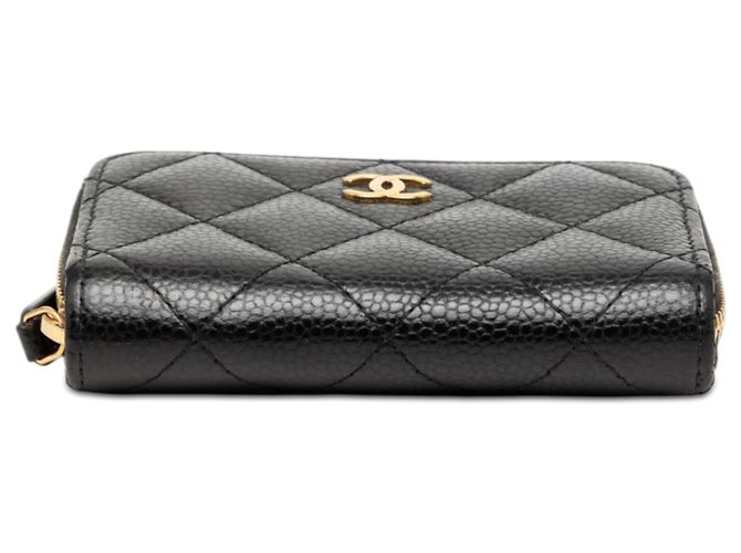 Chanel Black CC gestepptes Caviar Zip-Geldbeutel Schwarz - Ansicht 3