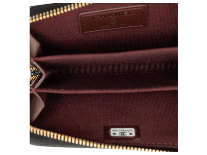 Chanel Black CC gestepptes Caviar Zip-Geldbeutel Schwarz - Ansicht 4