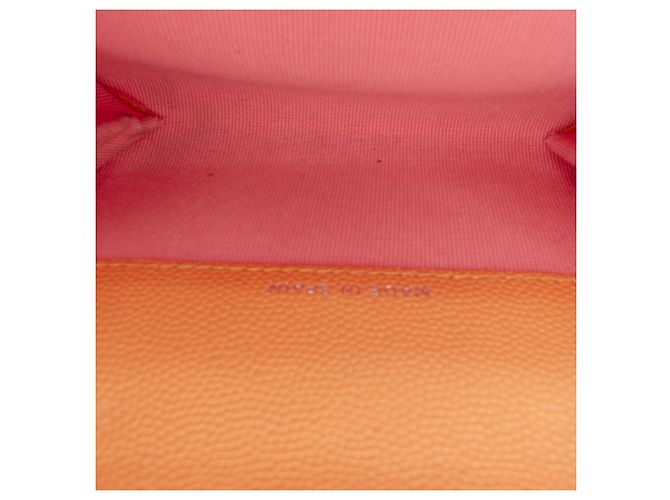 Tarjetero Chanel Orange Quilted Caviar 19 Flap Naranja - vista 4