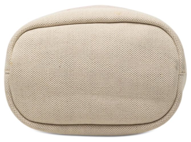 Prada Beige Canvas Canapa Logo Kordelzug-Beutel - Ansicht 3