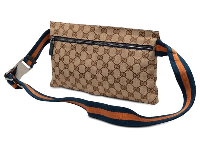 Borsa a tracolla Gucci Beige GG Canvas Web Double Pocket - vista 2
