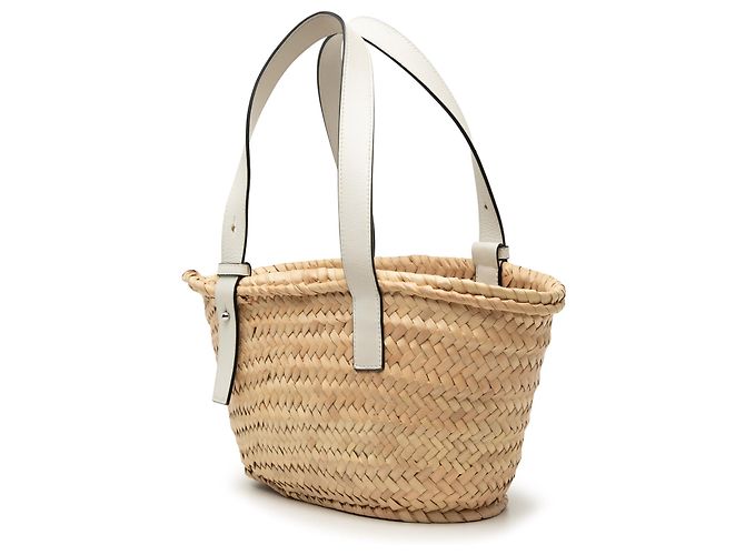 LOEWE Beige Small Raffia Anagram Basket Tote - Ansicht 2