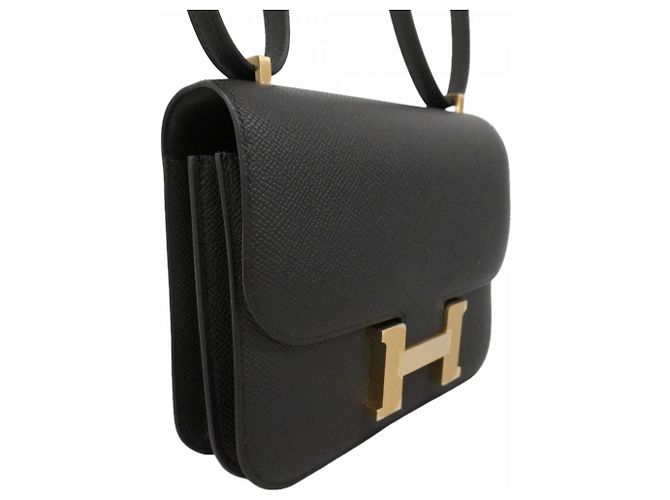 Hermès Mini borsa a tracolla Constance in pelle Epsom nera Nero - vista 2