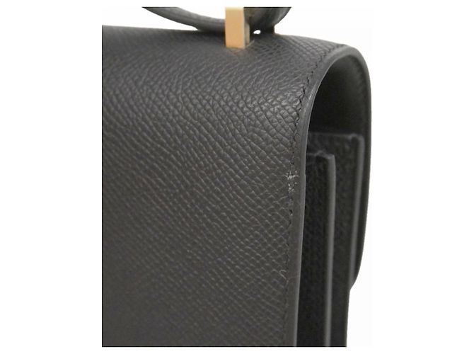 Hermès Mini borsa a tracolla Constance in pelle Epsom nera Nero - vista 6
