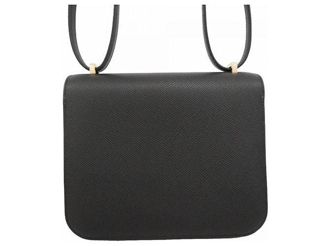 Hermès Mini borsa a tracolla Constance in pelle Epsom nera Nero - vista 8