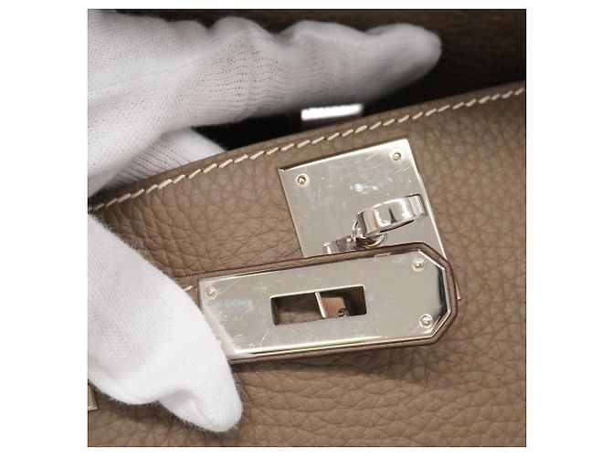 Hermès Borsa a Spalla Hermes Jypsiere 28 Taupe - vista 9