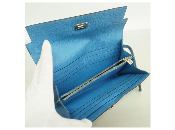 Hermès Hermes Kelly Long Wallet in Azure Blau - Ansicht 3