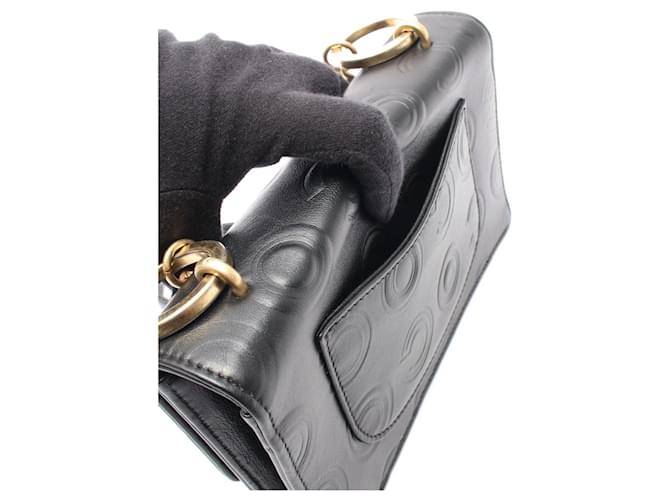 Borsa a tracolla Chanel COCO Embossed Small Flap Nero - vista 8