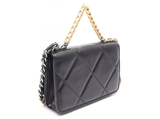 Bolso de Hombro Chanel 19 Dixneuf Matelassé Negro - vista 2