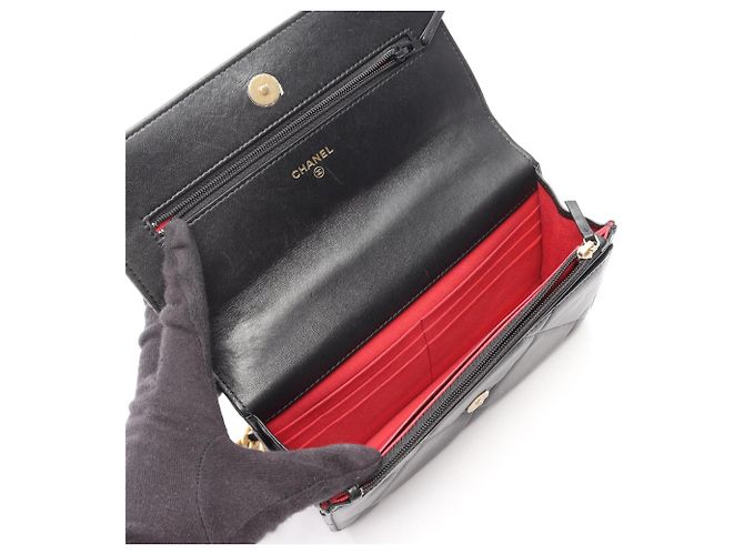 Bolso de Hombro Chanel 19 Dixneuf Matelassé Negro - vista 3