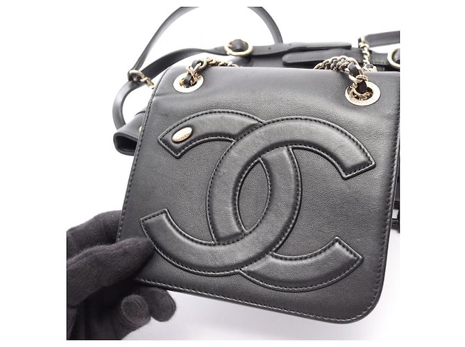 Zaino/Borsa Chanel Coco Mark Chain Nero - vista 8