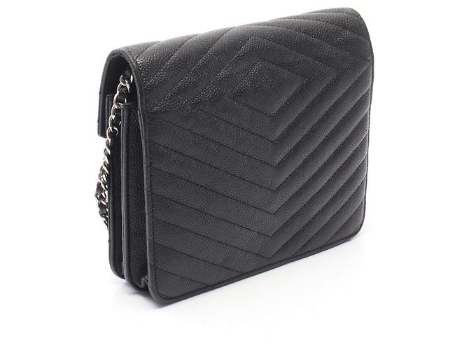 Borsa a tracolla Chanel Chevron V-Stitch Nero - vista 2