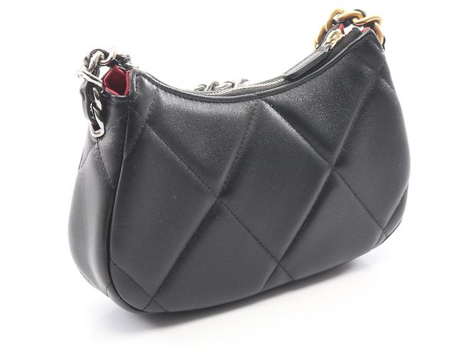 Chanel 19 Matelassé Small Hobo Schultertasche Schwarz - Ansicht 2