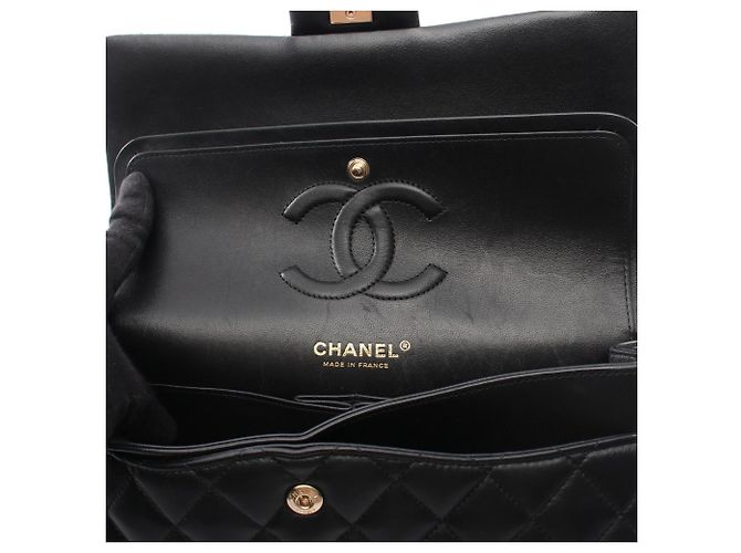 Chanel Matelassé Double Flap Schultertasche Schwarz - Ansicht 13