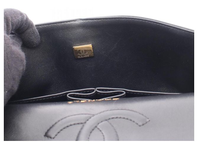Chanel Matelassé Double Flap Schultertasche Schwarz - Ansicht 14