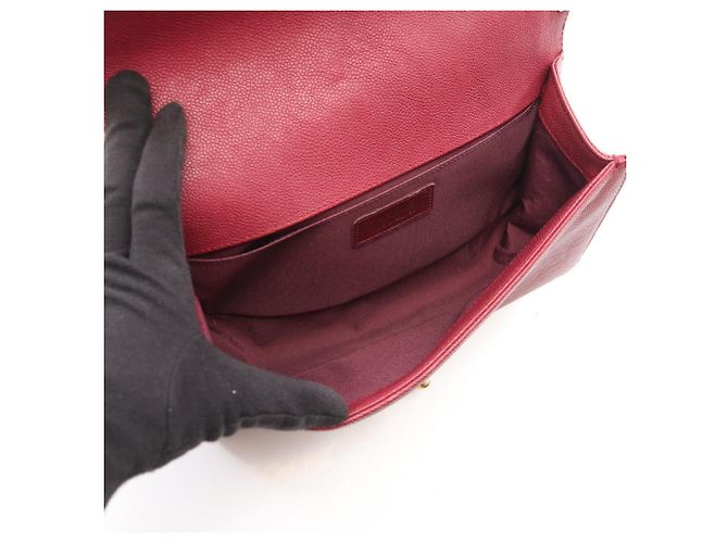 Borsa a tracolla Chanel Boy in Bordeaux Bordò - vista 3