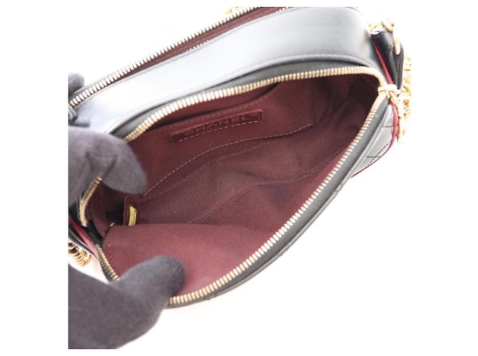 Chanel Matelassé Camera Bag Black Dark red - view 3