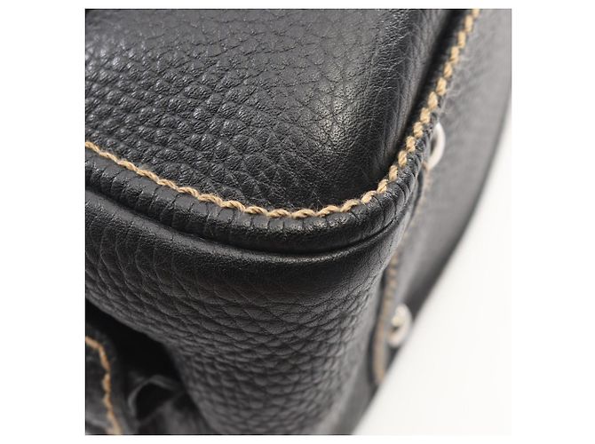 Borsa Chanel nera in pelle di vitello granulata Nero - vista 7