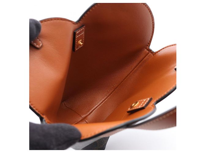Céline Celine TEEN COEUR Triomphe Borsa a forma di cuore Marrone Nero - vista 3