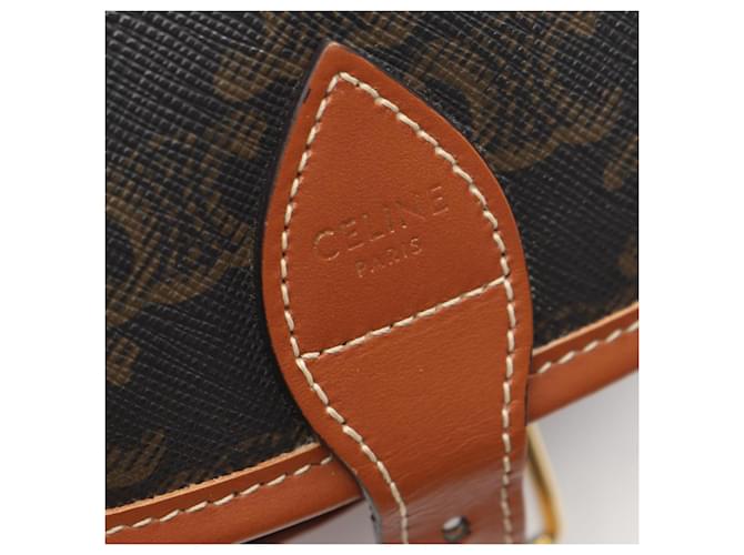 Céline Borsa a Spalla Celine Folco Medium Bag Triomphe Marrone Nero - vista 4