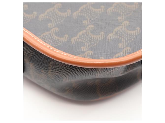 Céline Borsa a Spalla Celine Folco Medium Bag Triomphe Marrone Nero - vista 7