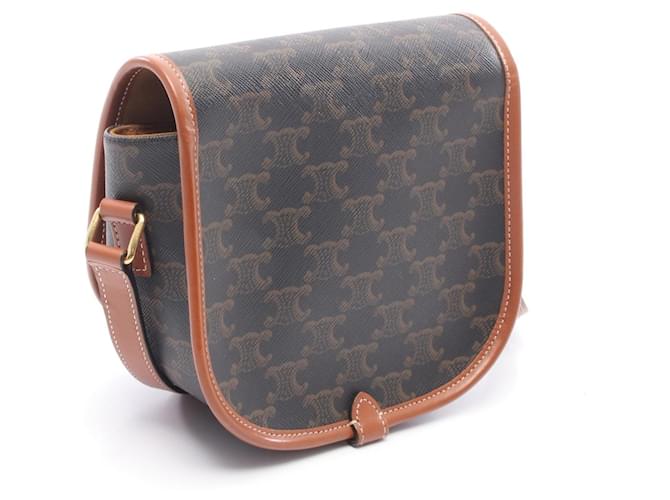 Céline Borsa a Spalla Celine Folco Medium Bag Triomphe Marrone Nero - vista 2