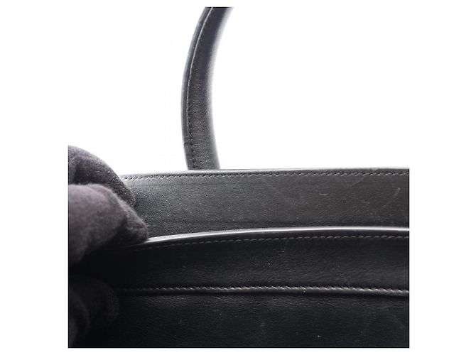 Céline Borsa Celine Luggage Mini Shopper Marrone Nero Blu - vista 7