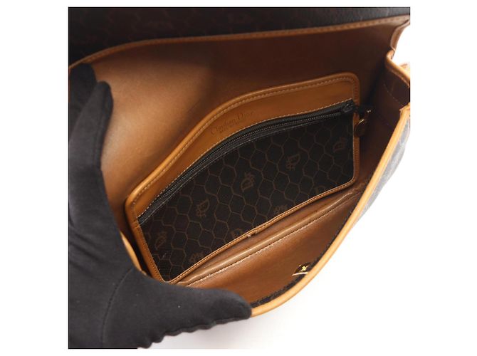 Borsa a tracolla Christian Dior Dior Honeycomb Marrone Nero - vista 3