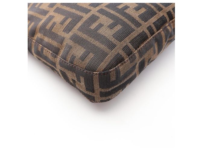 Borsa a tracolla Fendi in tela Zucca e pelle Marrone - vista 12