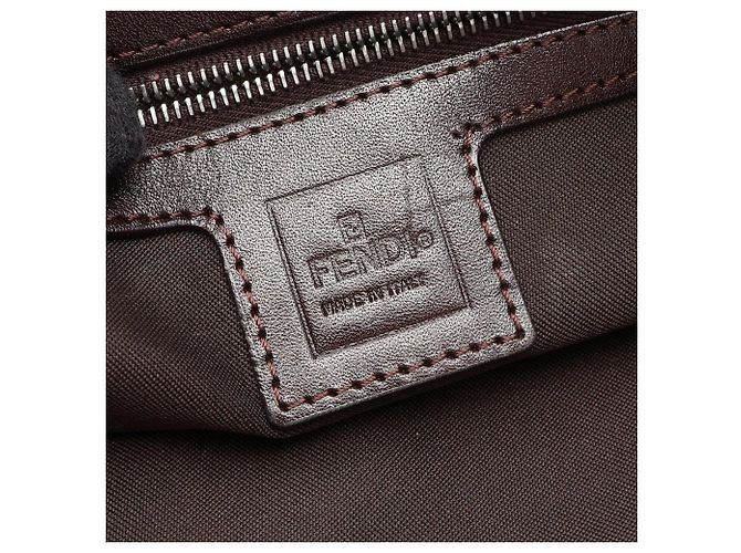 Borsa a tracolla Fendi in tela Zucca e pelle Marrone - vista 4