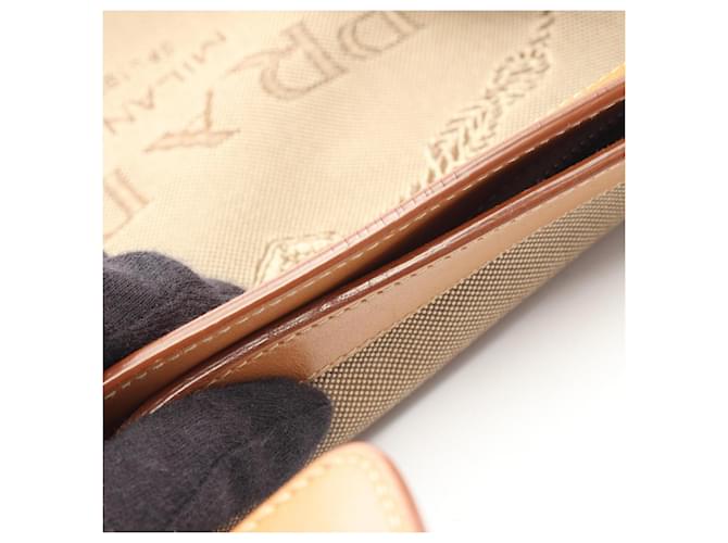 Borsa a tracolla PRADA LOGO JACQUARD Marrone Beige - vista 7
