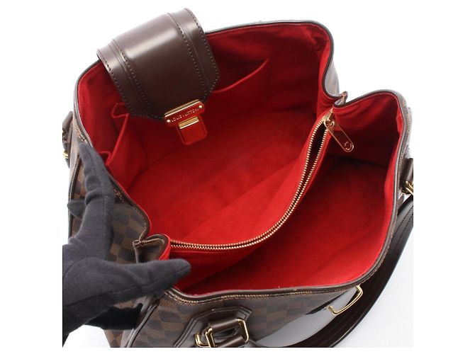 Borsa Louis Vuitton Greet Marrone Damier ebene - vista 3