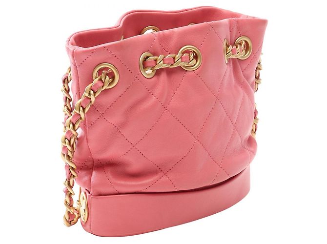 Borsa a tracolla Chanel Matelassé in agnello rosa - vista 2