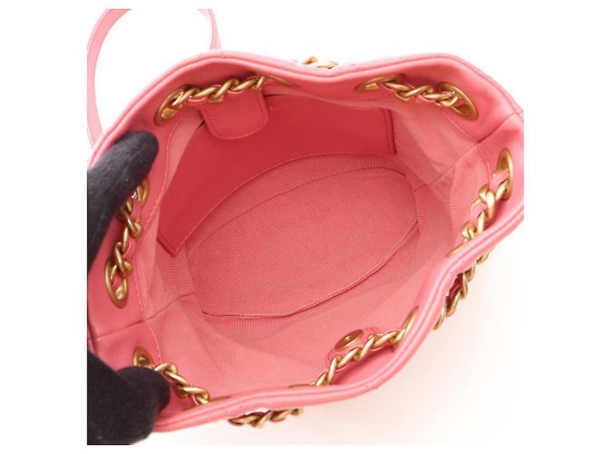 Borsa a tracolla Chanel Matelassé in agnello rosa - vista 3