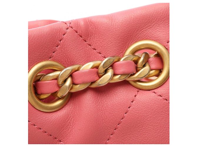 Borsa a tracolla Chanel Matelassé in agnello rosa - vista 8