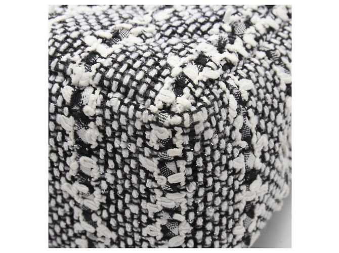 Borsa a Spalla Chanel Matelassé Faux Pearl Nero Bianco - vista 6